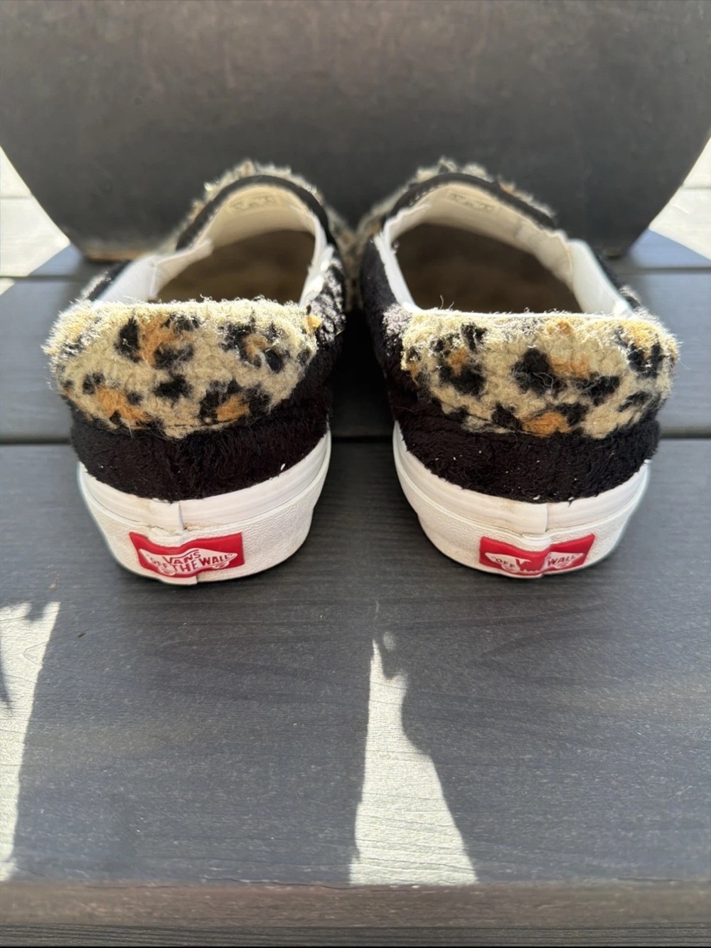 Vans Leopard Sherpa Slip On Shoes Mens 6 Womens 7.5 Animal Print 721454 Cozy - Picture 5 of 7